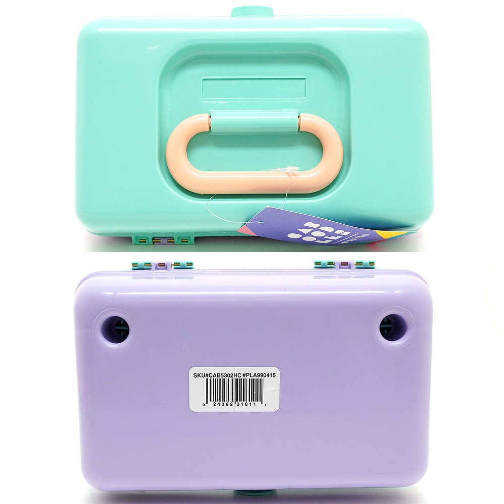 Caboodles/カブードルズ・ Pretty In Petite・Makeup Case/メイクボックス・パープル×グリーン・ミラー付き・約(22.5cm×14cm×9cm)・2018年  - KNot a TOY/ノットアトイ