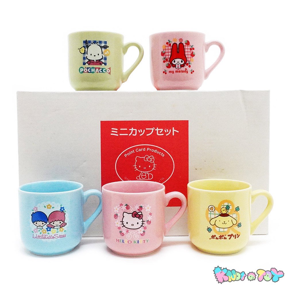 Sanrio/サンリオ・キャラクターMIX・Mug・ミニカップ5点セット・陶磁器 