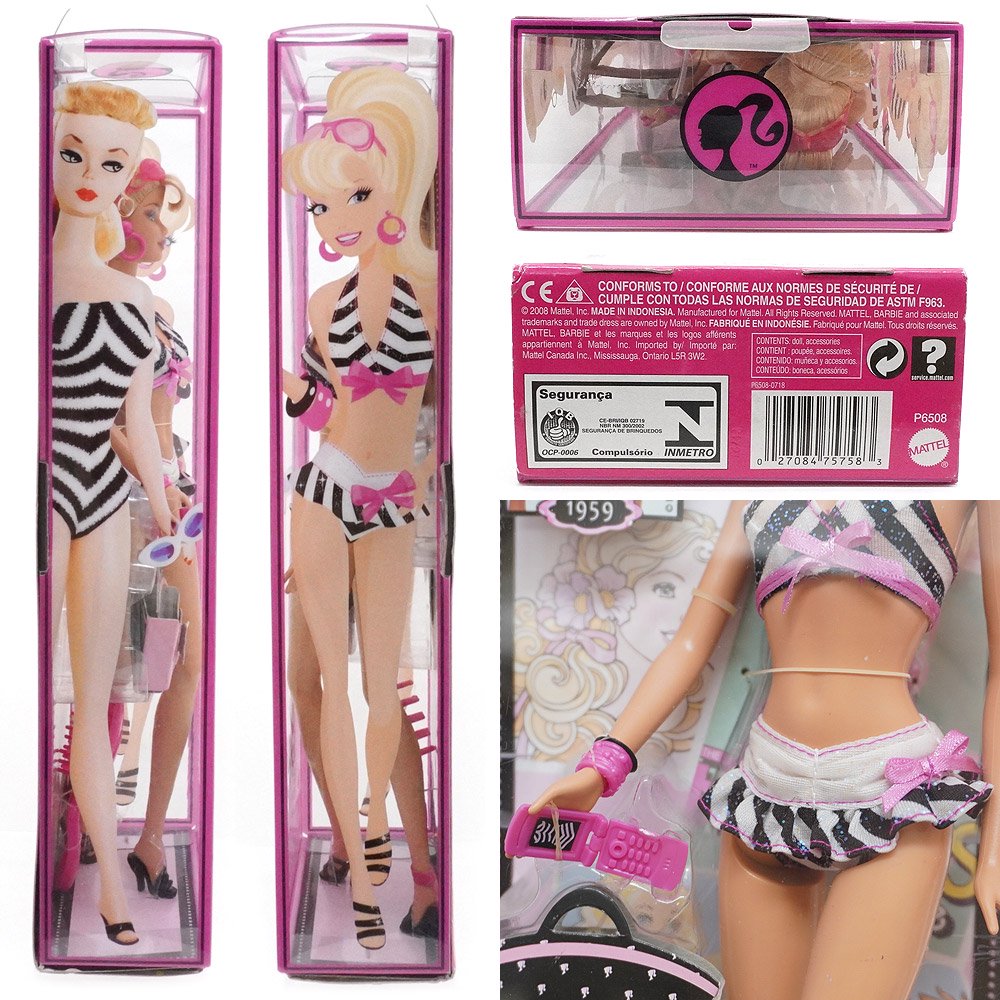 しましまビキニのバービー・Then and Now Barbie 1959-2009