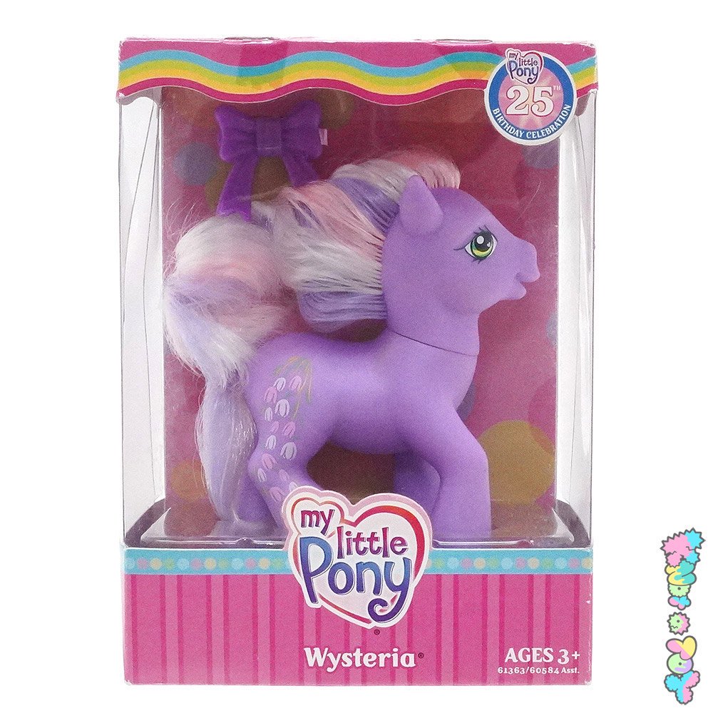 My Little Pony/マイリトルポニー G3・Wysteria/ウィステリア・パープル・フラワー・リボン付き・2007年 【パッケージ入り】  - KNot a TOY/ノットアトイ