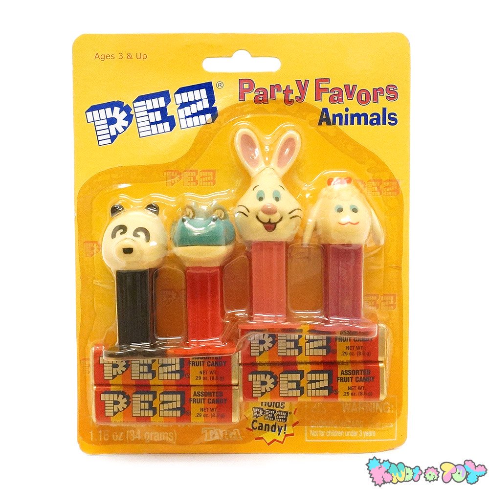 PEZ/ペッツ・Candy Dispenser/キャンディーディスペンサー・Mini PEZ/ミニペッツ 「Party Favors  Animals/パーティーフェーバーズアニマルズ」パッケージヤケ有 - KNot a TOY/ノットアトイ