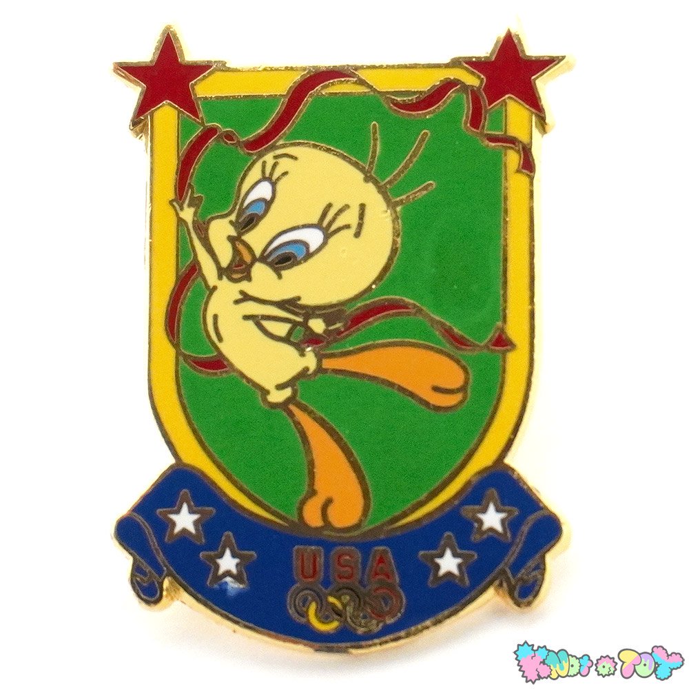 WB/ワーナーブラザース・Looney Tunes/ルーニーテューンズ・Pins/ピンズ/ピンバッジ「1996年・アトランタオリンピック・USA /アメリカチーム・Tweety/トゥイーティー・新体操」 - KNot a TOY/ノットアトイ