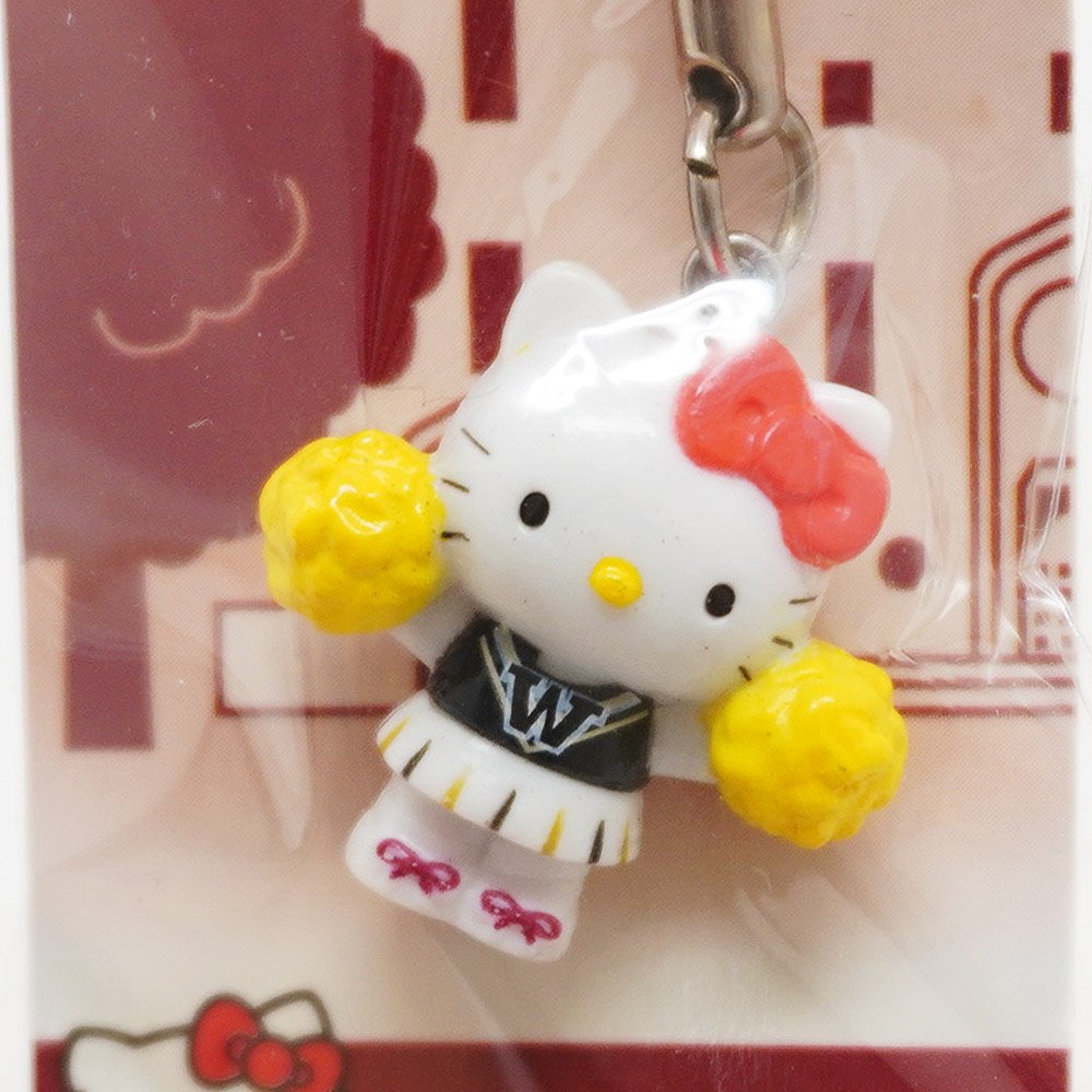 Hello Kitty/ハローキティ・早稲田大学・チア・ストラップ・根付け・ご当地キティ・Gotochi Charm Keychain・2011年 -  KNot a TOY/ノットアトイ