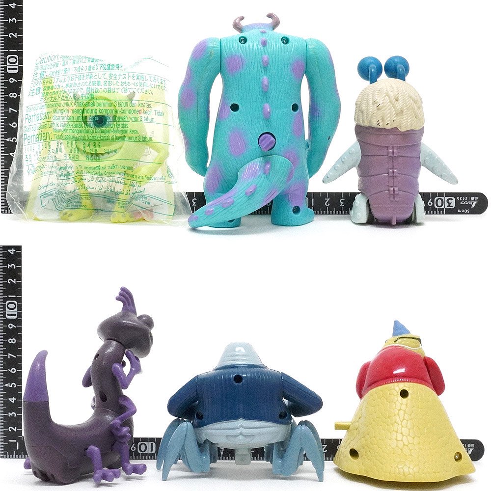 MONSTERS, INC./モンスターズインク×McDonald's/マクドナルド・Meal Toy/ミールトイ・フィギュアセット「サリー・マイク・ブー・ランドール・ウォーターヌース・ロズ」ダメージ  - KNot a TOY/ノットアトイ