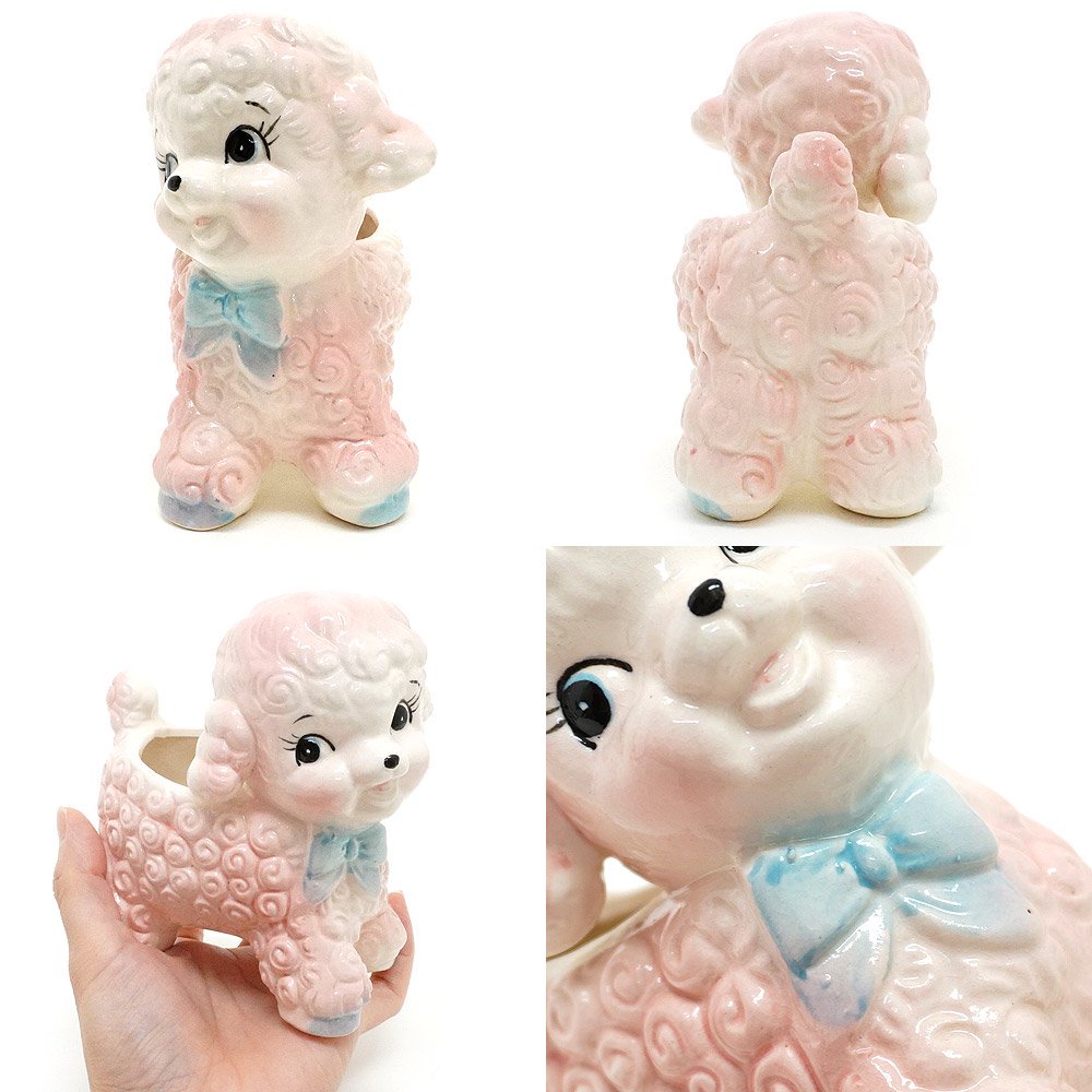 Vintage Baby Planter/ビンテージベビープランター・Ceramic/陶器・Lamb・Sheep・ヒツジ・ピンク・高さ約13cm・Rubens  - KNot a TOY/ノットアトイ