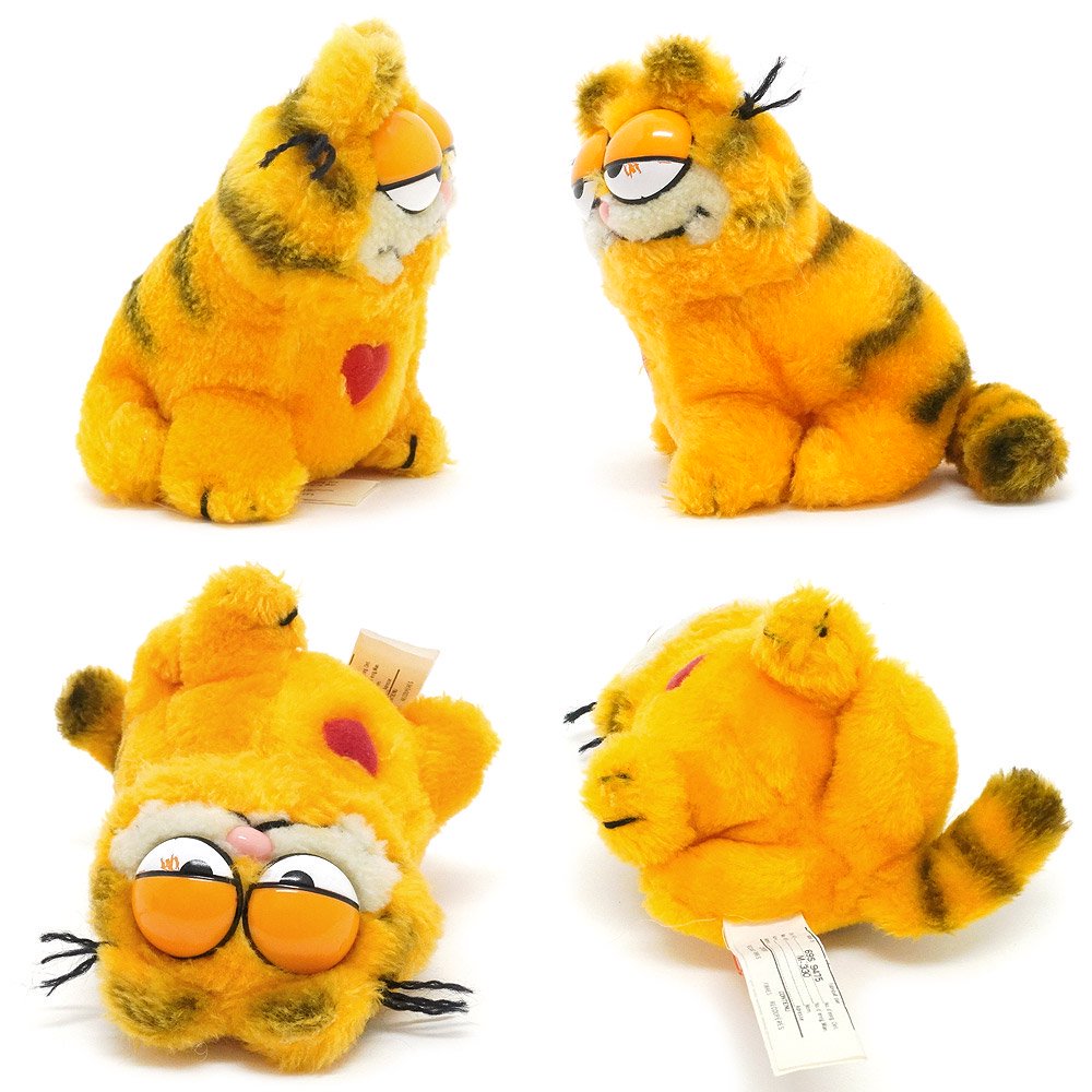 Garfield/ガーフィールド・R,DAKIN&COMPANY/デーキン・Plush/プラッシュ/ぬいぐるみ 「ガーフィールド・座り・左向き・Heart/ハート」  12.5cm (No.1) - KNot a TOY/ノットアトイ