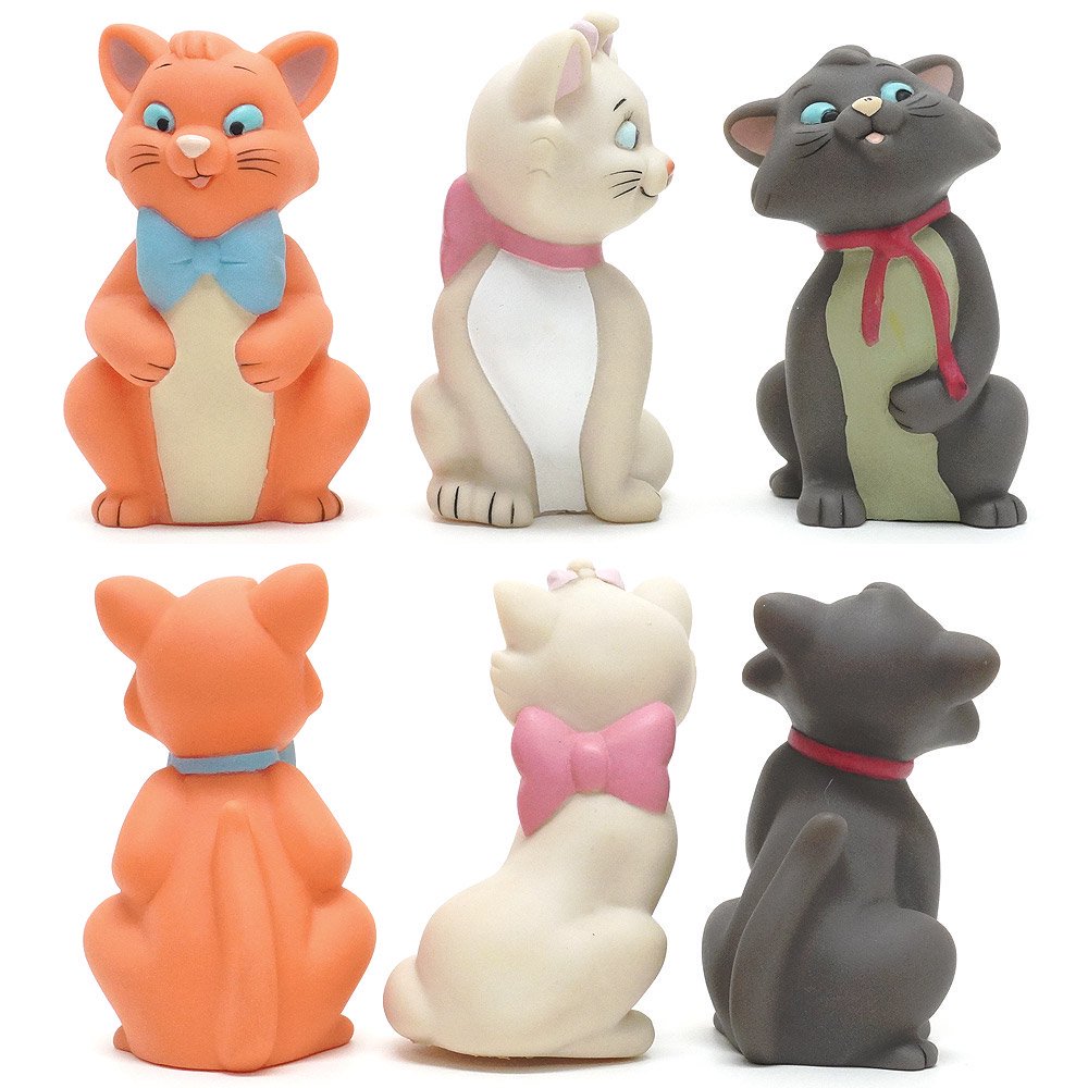 Disney/ディズニー・Rubber Squeaky Toy/ラバースクィーキートイ・笛入りソフビフィギュア/Sofvi Figure 「The  Aristocats/おしゃれキャット・5体セット」 - KNot a TOY/ノットアトイ