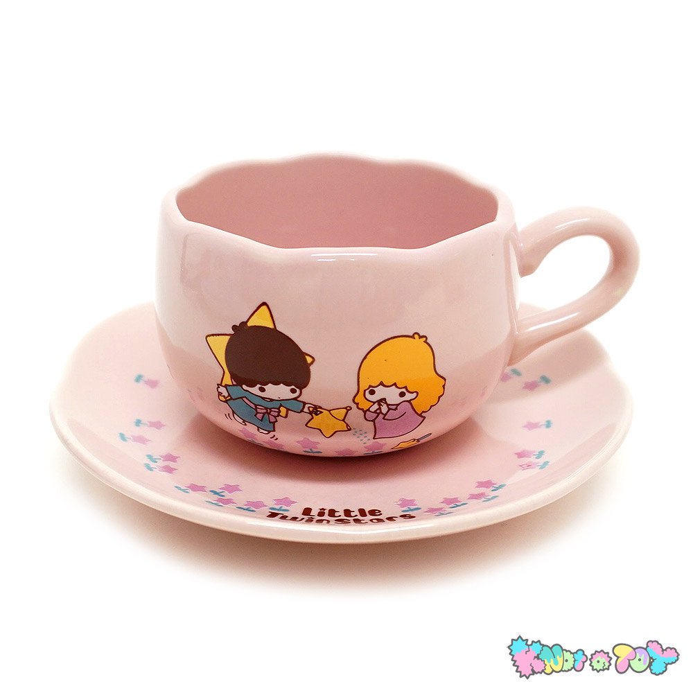 LittleTwinStars/リトルツインスターズ/キキララ・Cup＆Saucer・カップ＆ソーサー・陶器製・ピンク・ガーデニング・1976年 -  KNot a TOY/ノットアトイ