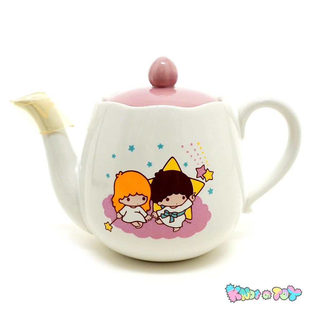 LittleTwinStars/リトルツインスターズ/キキララ・Teapot/ティーポット/急須・陶器製・ホワイト×ピンク・1976年 - KNot  a TOY/ノットアトイ