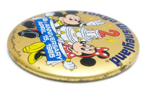 TDL・Vintage Button Badge/東京ディズニーランド・ビンテージ缶バッチ 