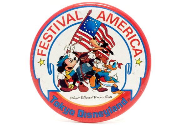 Tdl Vintage Button Badge 東京ディズニーランド ビンテージ缶バッチ Festival America フィスティバル アメリカ おもちゃ屋 Knot A Toy ノットアトイ Online Shop In 高円寺