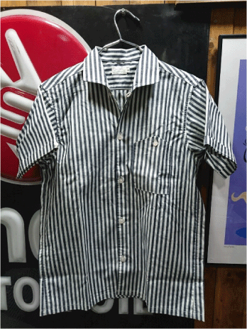 WAREHOUSE Lot 3091 S/S OPEN COLLAR SHIRTS ストライプ(太