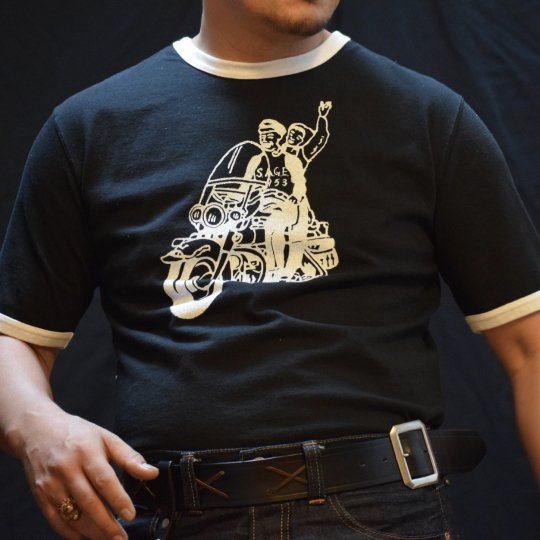 THE GROOVIN HIGH（グルービンハイ）VINTAGE 50's STYLE RINGER T-SH MOTORCYCLE BLK