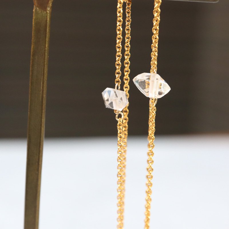 [minikin]14kgf/ハーキマーダイヤモンドの一粒ネックレス - ずっと大切にしたくなる、天然石の華奢アクセサリー＊minikin  オンラインショップ