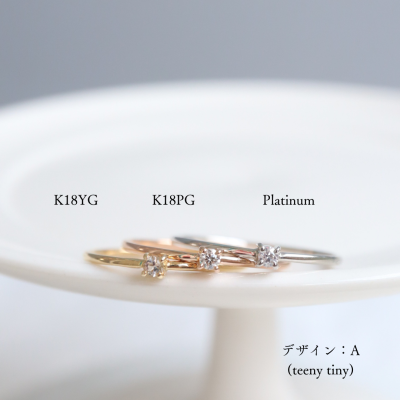 [リニューアル][VANLOON]K18・Platinum[0.03ct]ダイヤモンドリング【Brilliant】