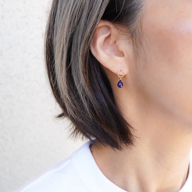 COCOSHNIK ラピスラズリ ピアス K10ラピスラズリ S字フックピアス(小)（ピアス） | COCOSHNIK