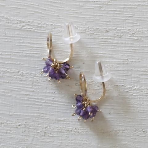 minikin][チャーム付け替え対応]14kgf/線のイヤリング×くしゅくしゅ