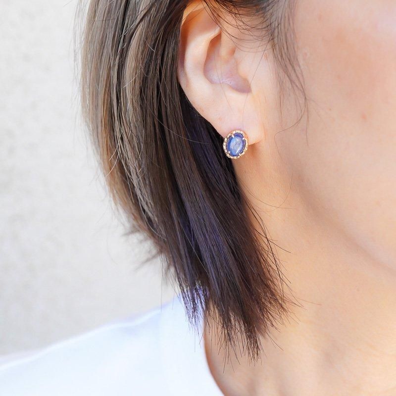 VANLOON]K10YG/CADRE カイヤナイトピアス - 10金,18金,14kgf(14