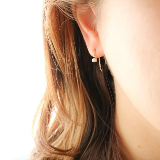 VANLOON ][チャーム付け替え対応]K10/mini淡水パールフックピアス