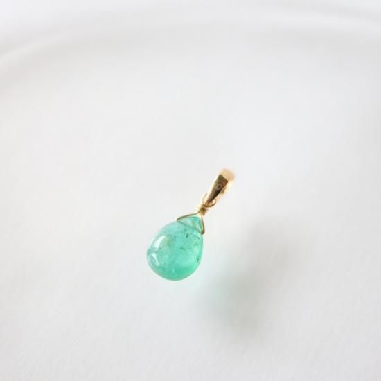 [VANLOON]K10/エメラルドネックレスチャーム