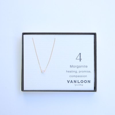 [VANLOON]K10/K18【4月/モルガナイト】小さな誕生石のネックレス