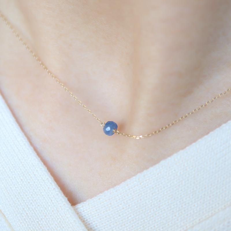 サファイア エメラルド ネックレス 80cm VANLOON]K10/K18【9月/ブルーサファイア】小さな誕生石のネックレス