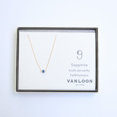 VANLOON]K10/K18【9月/ブルーサファイア】小さな誕生石のネックレス