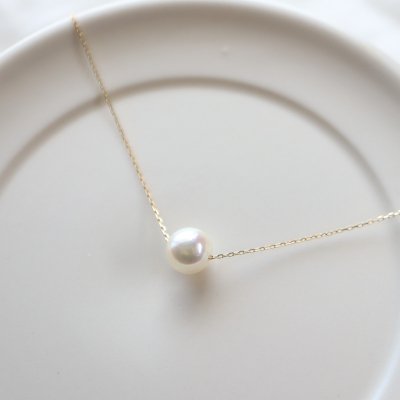 [VANLOON] K10/K18 あこや真珠一粒ネックレス