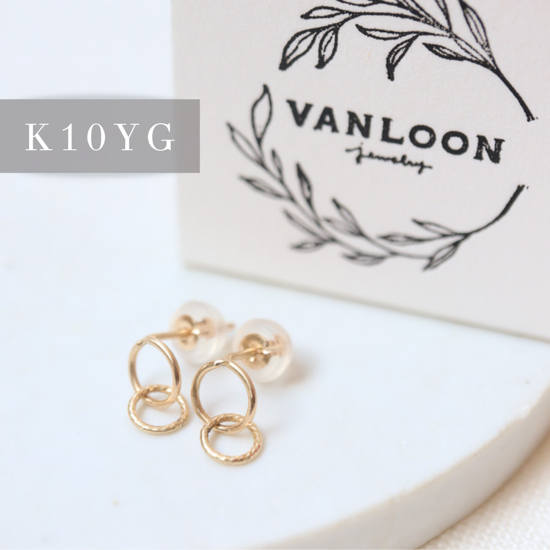 [VANLOON] K10YG/小さなピアス(W)