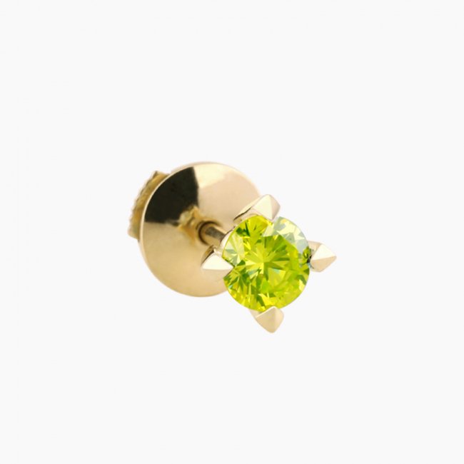 ブリリアント ピアス 4 / 18KYG / Fancy vivid yellow green