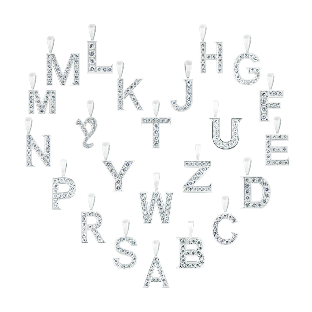 Diamond alphabet /18KWG
