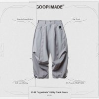 <img class='new_mark_img1' src='https://img.shop-pro.jp/img/new/icons50.gif' style='border:none;display:inline;margin:0px;padding:0px;width:auto;' />GOOPi “Hyperbola” Utility Track Pants - L-Gray