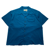 <img class='new_mark_img1' src='https://img.shop-pro.jp/img/new/icons50.gif' style='border:none;display:inline;margin:0px;padding:0px;width:auto;' />ANACHRONORM KNIT S/S TUCK OPEN COLLAR SHIR STEEL BLUE