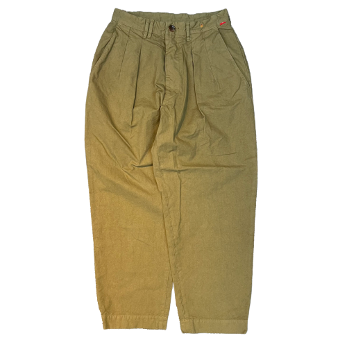 ANACHRONORM STANDARD TUCK WIDE TROUSERS KHAKIBEIGE - FORTY FIVE ONLINE SHOP
