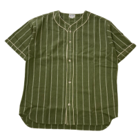 <img class='new_mark_img1' src='https://img.shop-pro.jp/img/new/icons15.gif' style='border:none;display:inline;margin:0px;padding:0px;width:auto;' />HOUSTON COTTON LINEN STRIPE BB SHIRT OLIVE