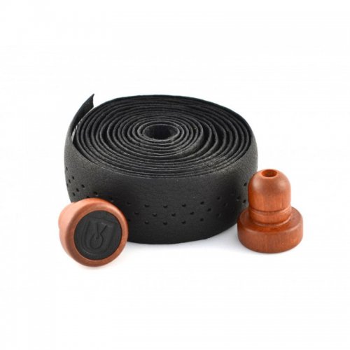 Velo Orange - Grand Cru Perforated Seamless Leather Bar Tape w/ Wooden Plugs