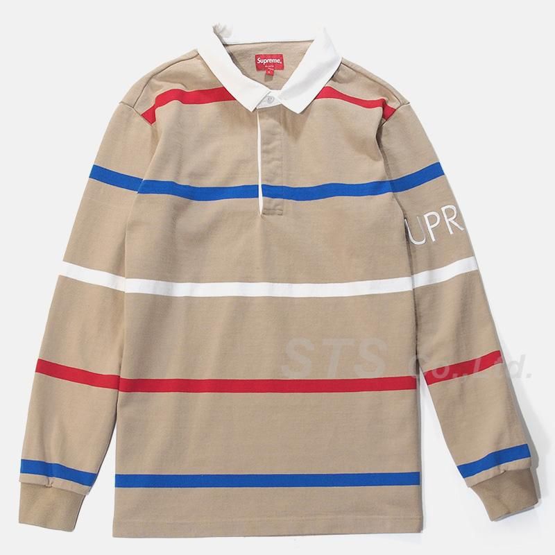 Supreme Stripe Rugby ポロシャツ M Supreme Stripe Rugby シュプリーム ストライプ ラグビー
