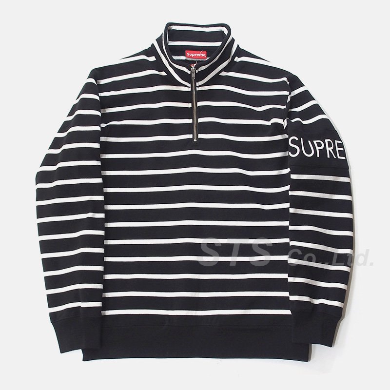 supreme striped half zip sweater