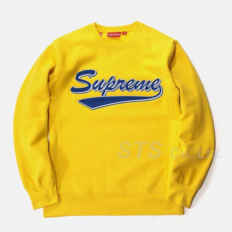 トップス Supreme Brush Script Crewneck 2016aw Supreme Brush Script Crewneck Grey Men's - FW16 - US