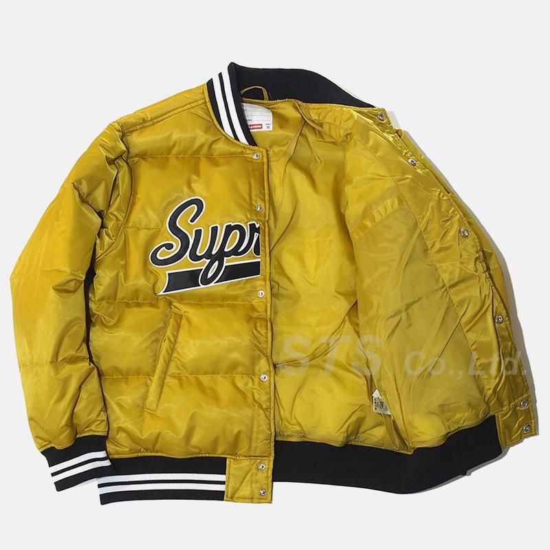 supreme script varsity puffy Jacket ダウン