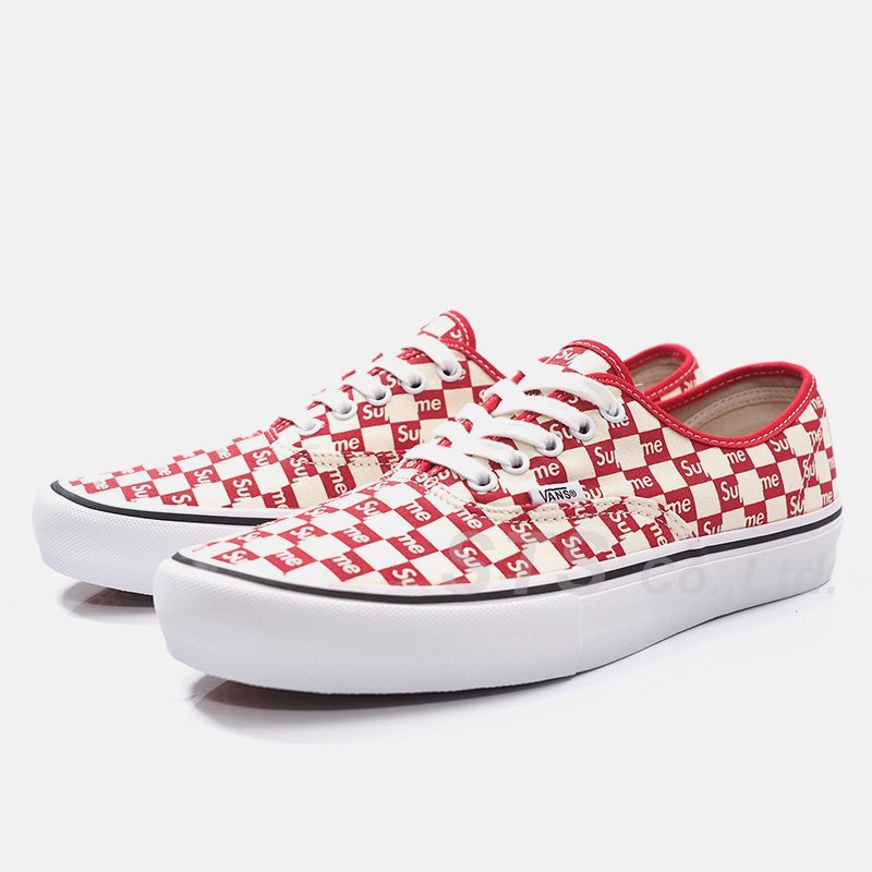 未使用品 Style Iconic Supreme Supreme Vans - Authentic(Red Checker Remixes  Logo) メンズ