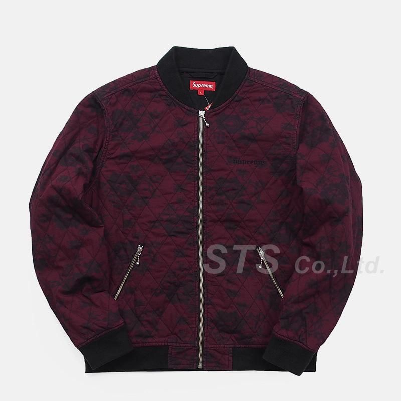 ブルゾンSUPREME 17SS quilted lacebomber jacket