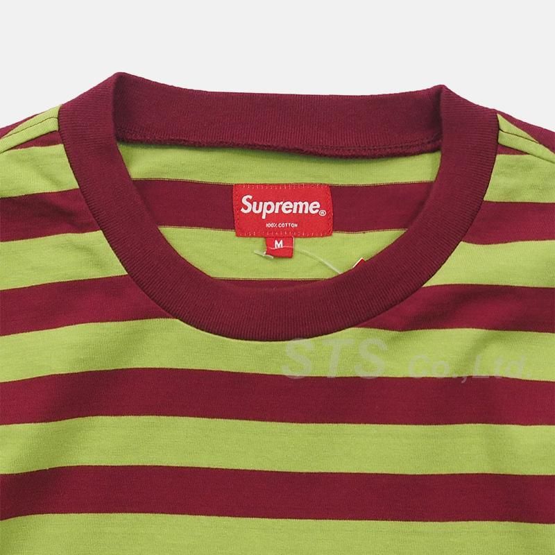 トップス Supreme 2017SS Bar Stripe Tee Supreme Bar Stripe Tee Shirt Purple Mens Size Large OG RARE