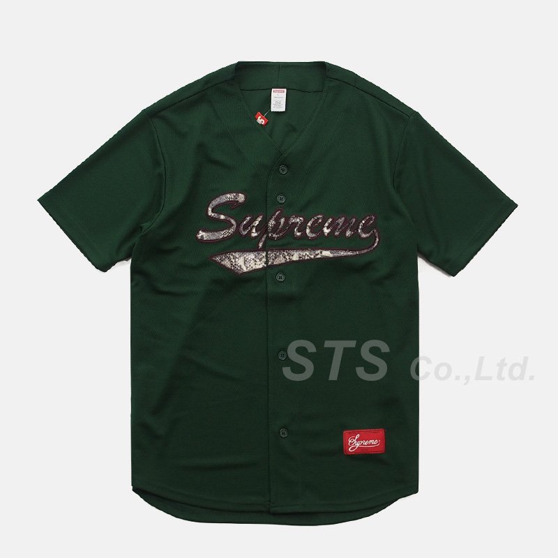 Supreme - Snake Script Logo Baseball Jersey - ParkSIDER