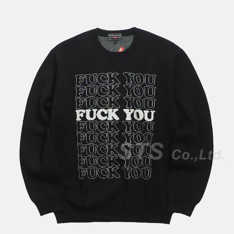 Supreme HYSTERICGLAMOUR FuckYou Sweater色はブラック