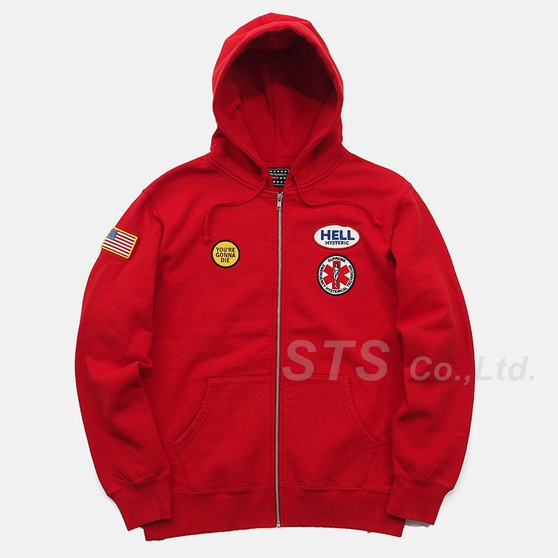 Supreme/HYSTERIC GLAMOUR Patches Zip Up Sweatshirt - ParkSIDER