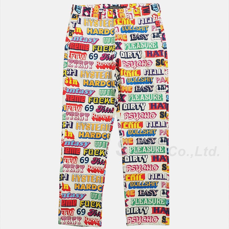 Supreme Hysteric Glamour Text Work Pant | www.innoveering.net