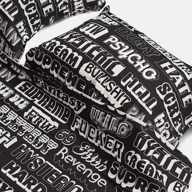 Supreme/HYSTERIC GLAMOUR Text Duvet + Pillow Set - ParkSIDER