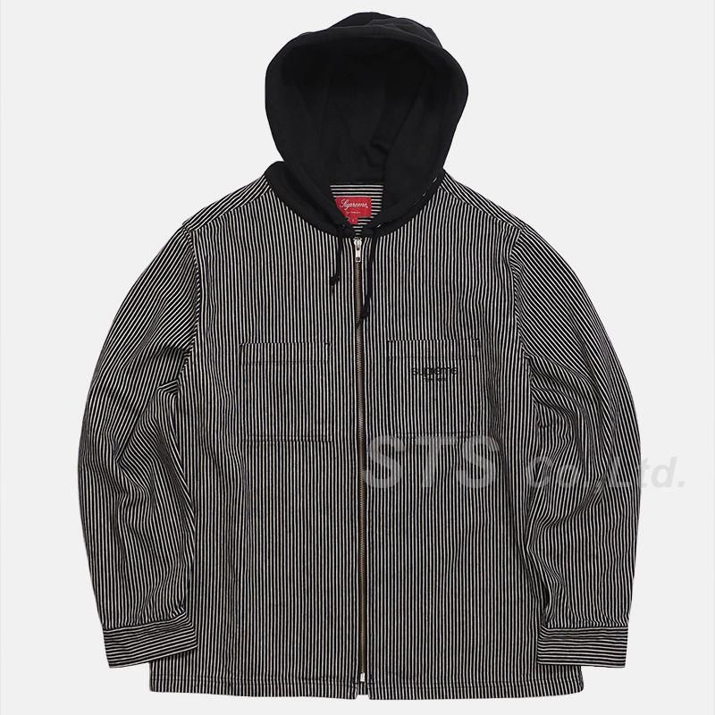 Supreme - Hooded Stripe Denim Zip Up Shirt - ParkSIDER
