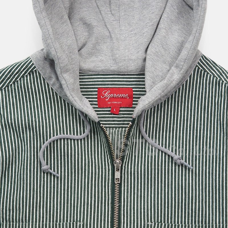 Supreme - Hooded Stripe Denim Zip Up Shirt - ParkSIDER